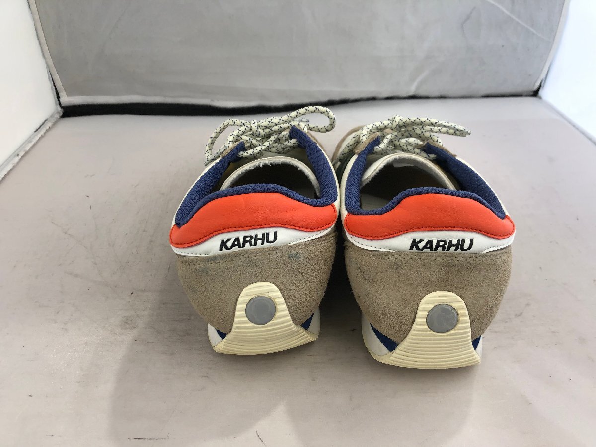 【KARHU】カルフ　メンズスニーカー　ベージュ×グリーン×オレンジ　ナイロン×スウェード　26.3cm　SY02-EX8_画像5