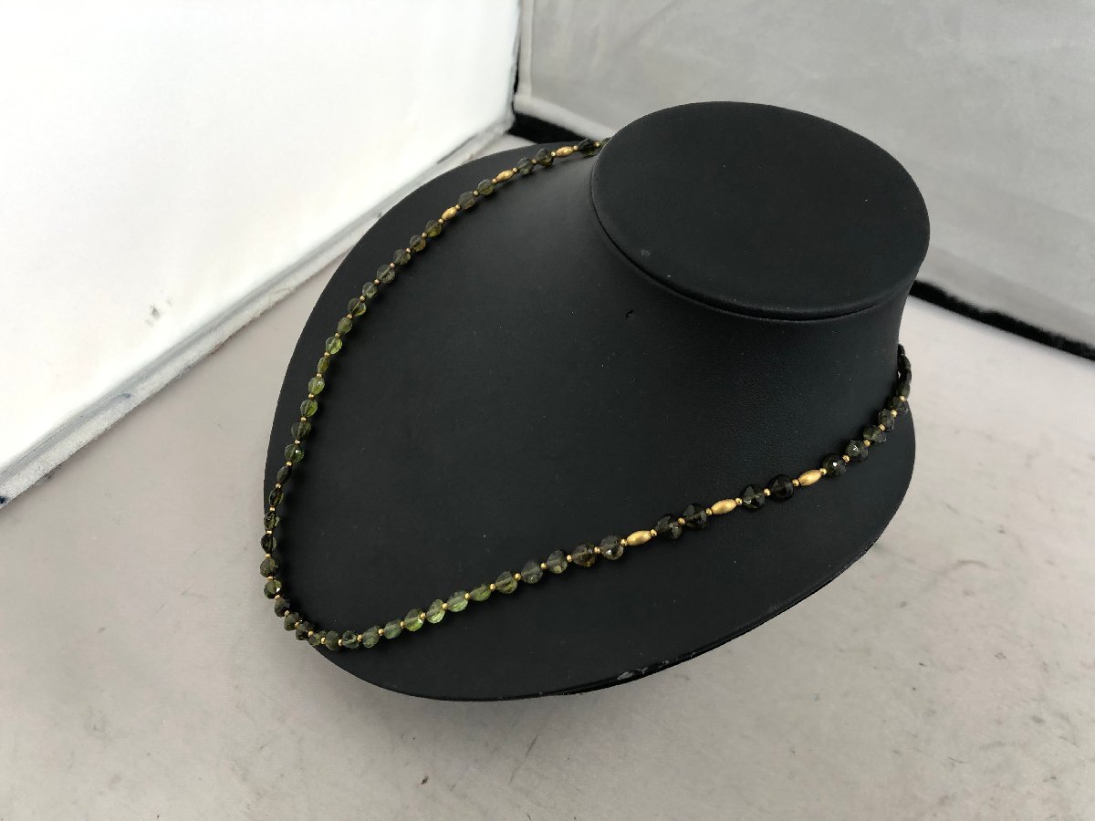 [K18 necklace natural tourmaline ]17.5g 55cm×7mm SY02-EVP