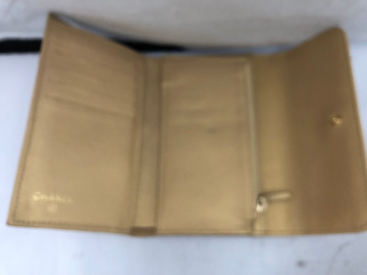 【CHANEL】シャネル　マトラッセ　三つ折り財布　ゴールドベージュブラウン　キルティングレザー　SY02-E9X_画像7