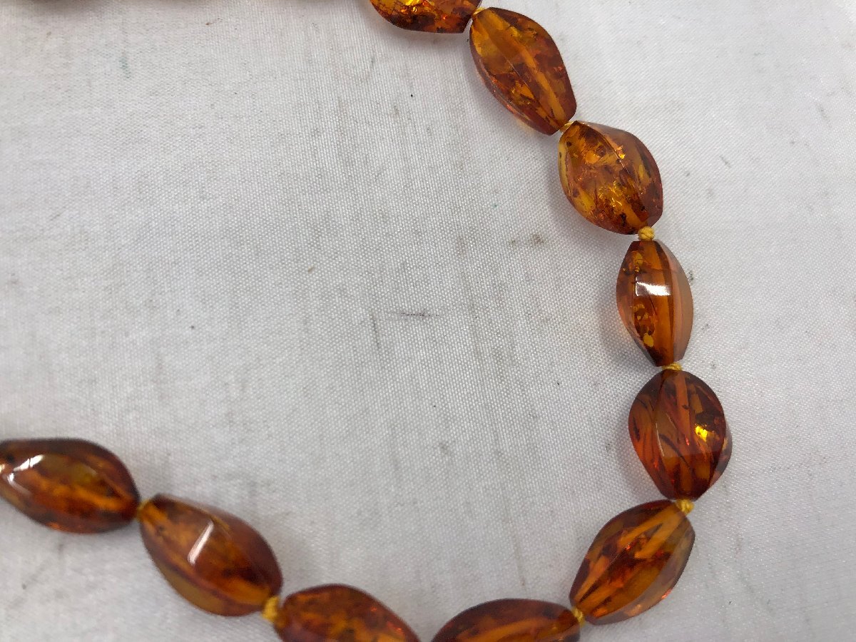 [ natural amber ko Pal necklace ]25.8g 55cm×1cm. another document SY02-EDW