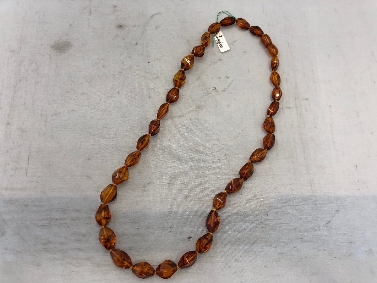 [ natural amber ko Pal necklace ]25.8g 55cm×1cm. another document SY02-EDW