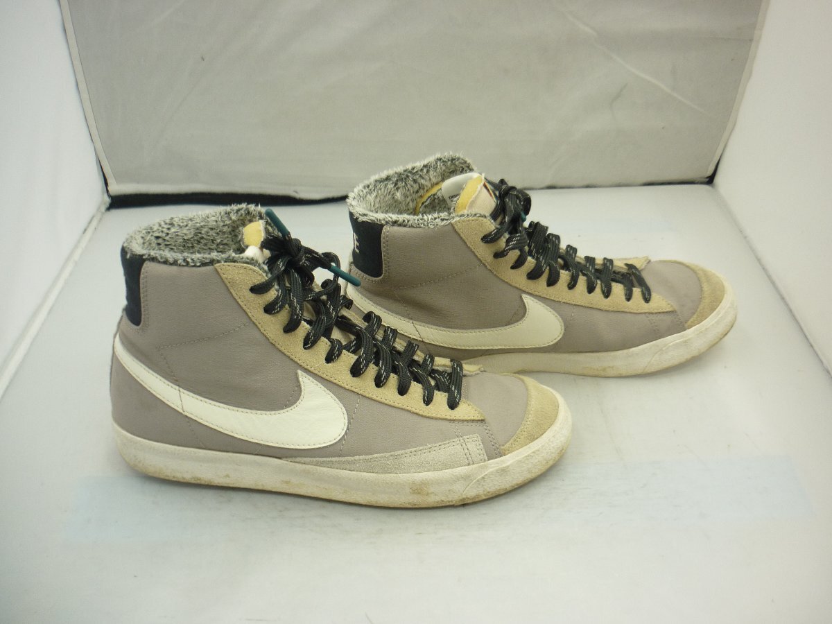 【NIKE BLAZER】ナイキ　ブレイザー　メンズスニーカー　ベージュグレー　レザー　26.5cm　SY02-DQQ_画像4