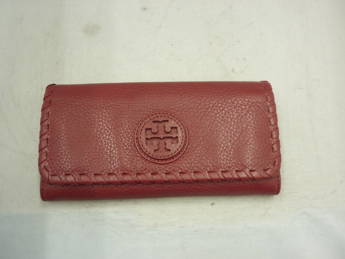 【TORY BURCH】トリーバーチ　二つ折り長財布　ワインレッド　レザー　SY02-DVI_画像1