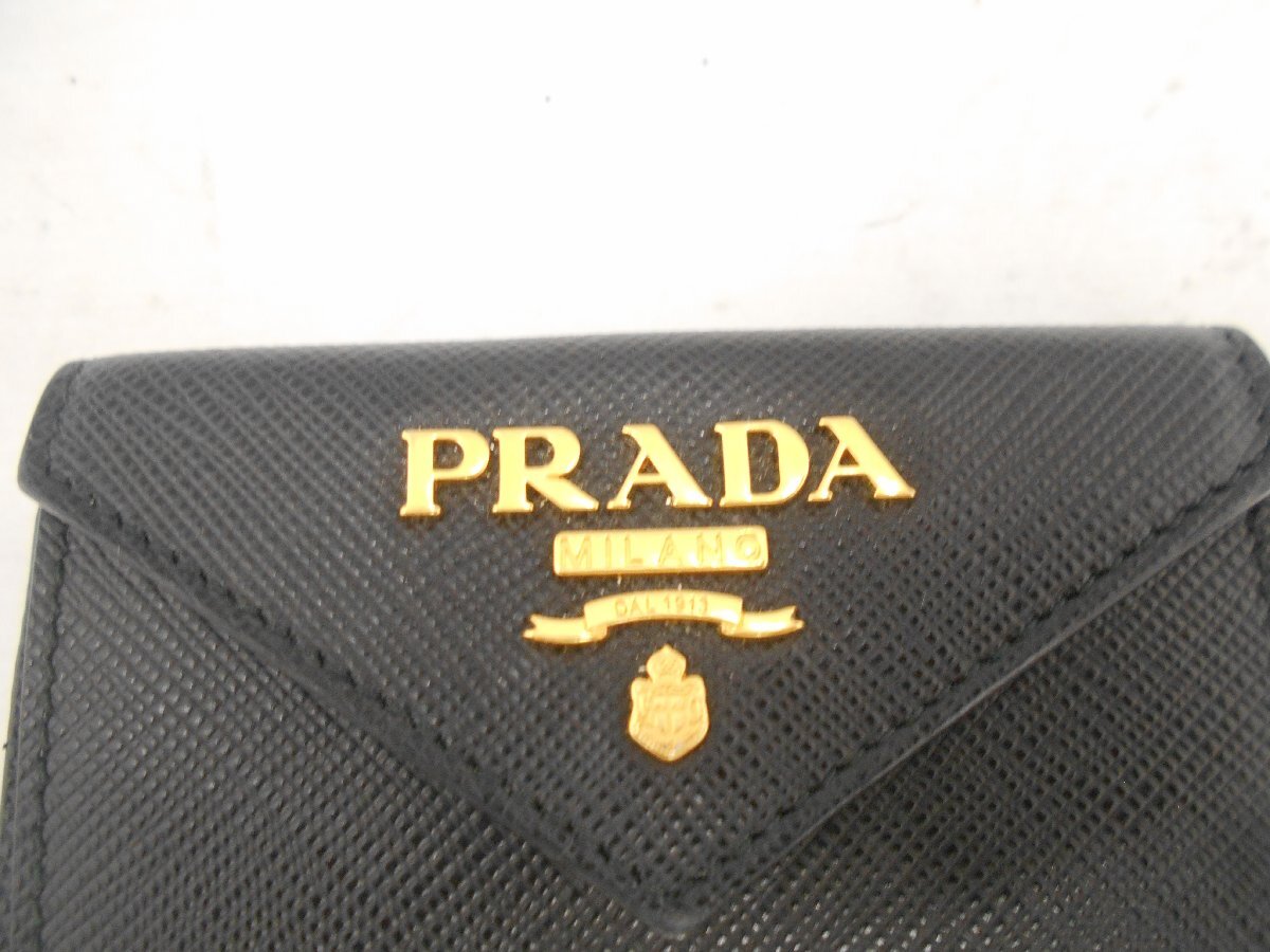 【PRADA】プラダ　三つ折り財布　ブラック　レザー　SY02-BYK_画像9