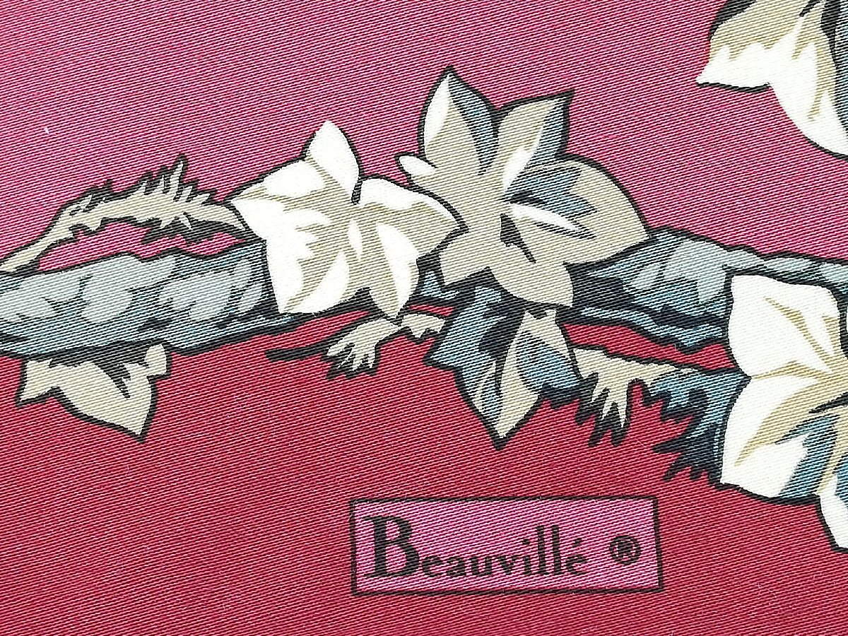 【テーブルリネン】Beauville ボーヴィレ　ランチョンマット　ワイン×アイビー柄　43×43cm　綿100％　6枚セット　SY02-OF2_画像3