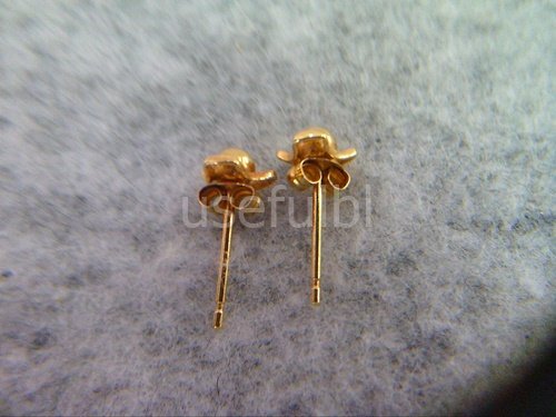 【ピアス】　K18相当（刻印なし）　18金相当　約1.4×0.6ｃｍ　約0.4ｇ　金性検査品　SY02-T43★★_画像4