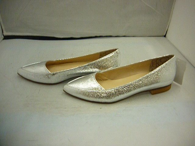 [HIMIKO on Rouge] Himiko on rouge lady's Flat pumps silver leather 21.5cm D9Z