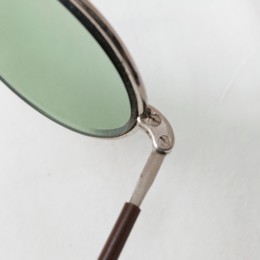 1950's Bausch&Lomb ボシュロム サングラス メガネ 眼鏡 ラウンド 繩手 グリーンレンズ ダブルブリッジ 希少な箱付き_画像8