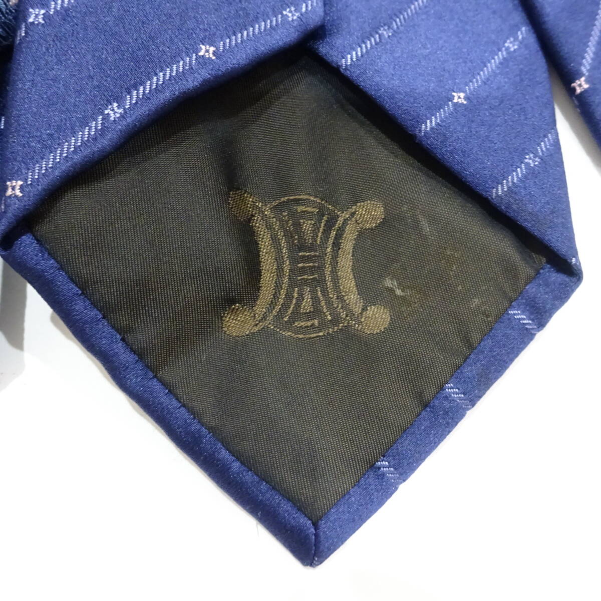 1 иен ~ Celine CELINE галстук 2 шт. комплект Trio mf Logo бренд шелк 100%
