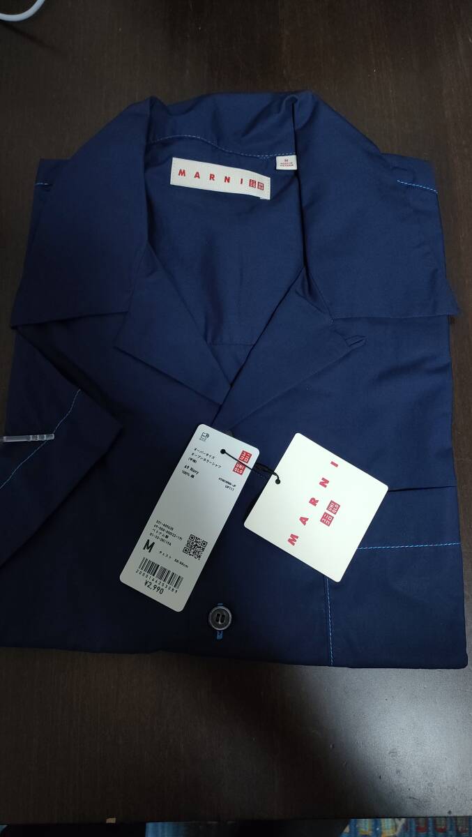■ ユニクロ マルニ オーバーサイズオープンカラーシャツ (半袖) | ネイビー| Mサイズ / UNIQLO MARNI NAVY メンズ オープンカラーシャツ