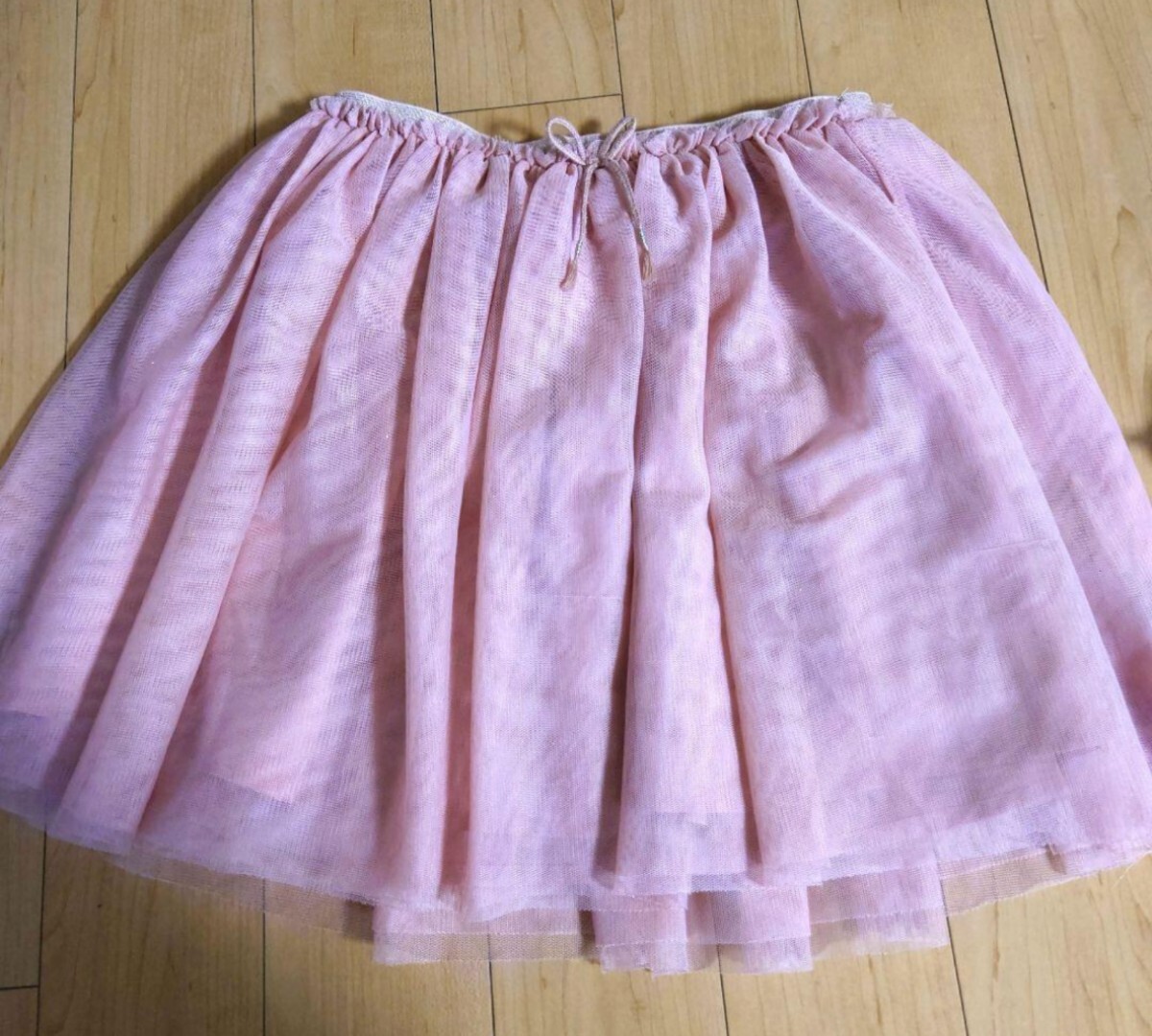 チュールスカート　130cm　H&M　子供用スカート　ピンク　キラキララメ_画像1