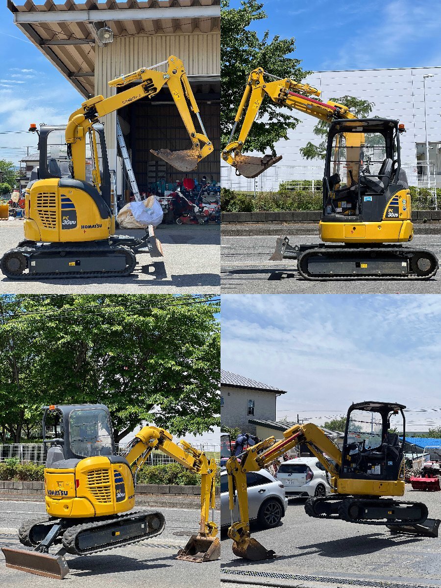 H◆【神奈川県引き取り限定】870時間 KOMATSU 小松 コマツ PC30UU-6-AC 2020年製 0.9t移動式クレーン バケット3個付 超小旋回 倍速☆中古☆_画像2