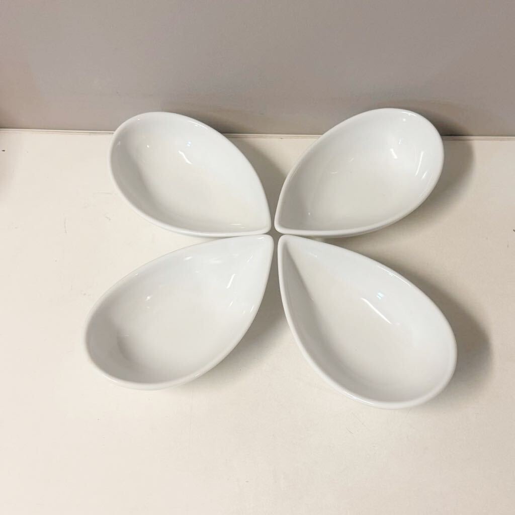 雫型 小皿 プレート 4枚セット しずく型 白い食器_画像3