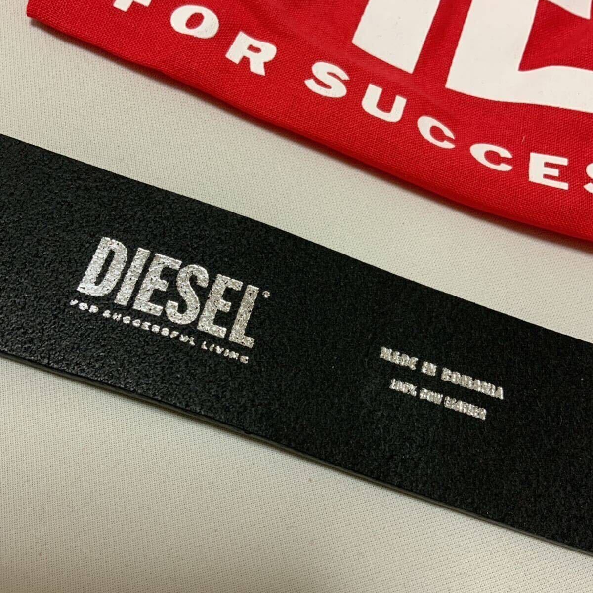 洗練されたデザイン　ディーゼル　DIESEL　正規品　カウレザーベルト　Dロゴベルト　B-1DR　ブラック　75　X08516 PR666 T8013_画像3