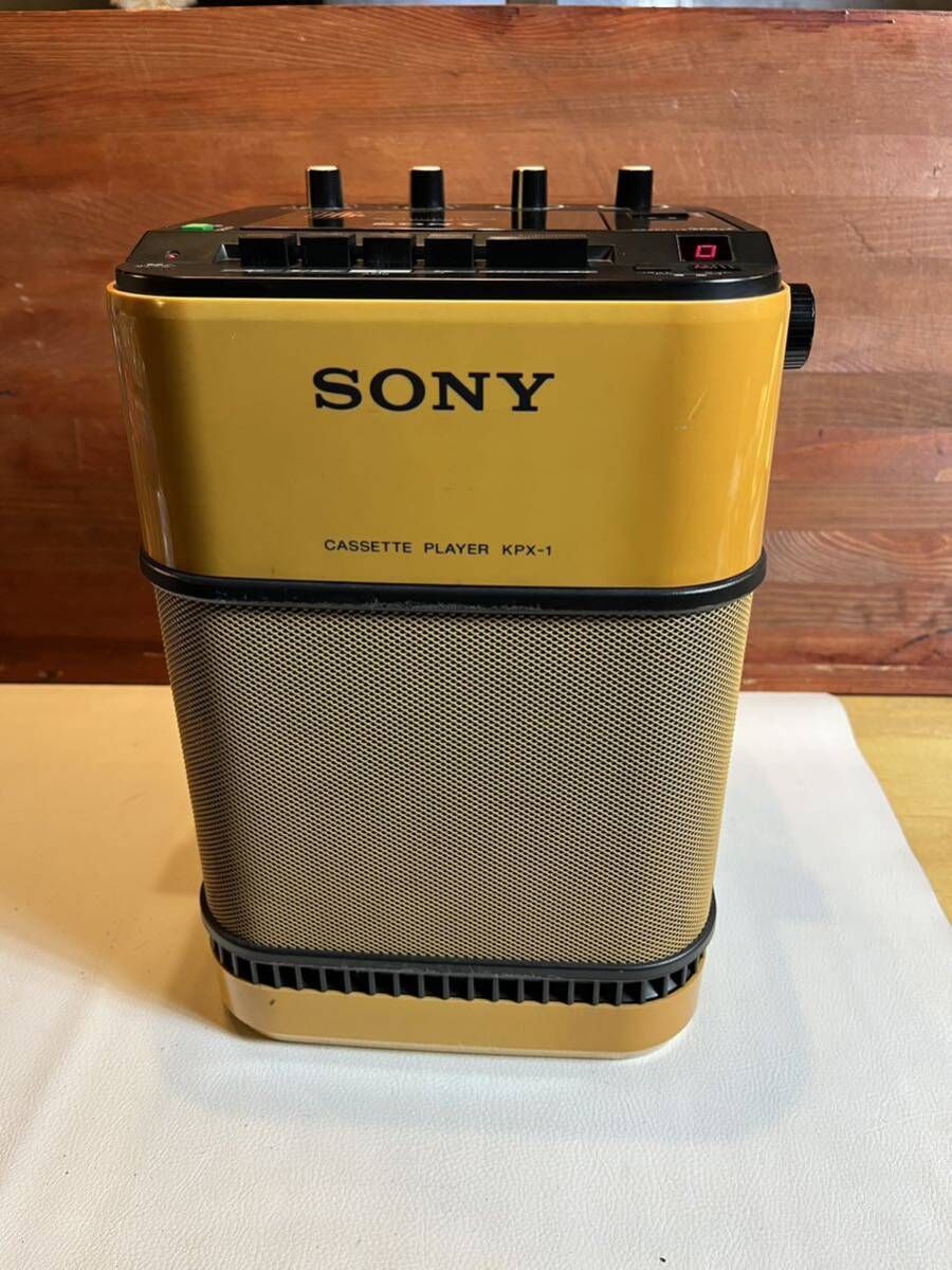 SONY ソニー KPX-1 カセットデッキ イエローカラー 昭和レトロ アンティーク オーディオ機器 現状品 ☆通電確認済☆の画像1