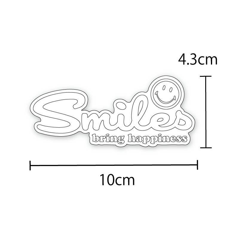 ハッピー♪スマイル ステッカー 1枚 10cm 黒 アメリカン スクーター キャリーケース ことわざ 名言 雑貨 デカール シールの画像4