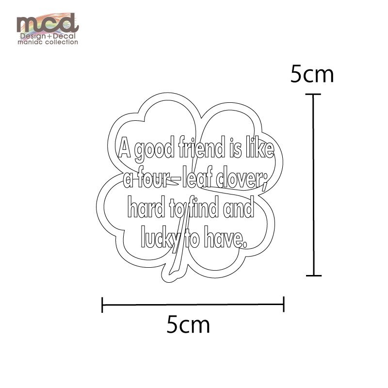 （ミラー）ハッピークローバー 名言シンボルステッカー ブラック 1枚 5cm 車 アメリカン ことわざ 英字 シール_画像4