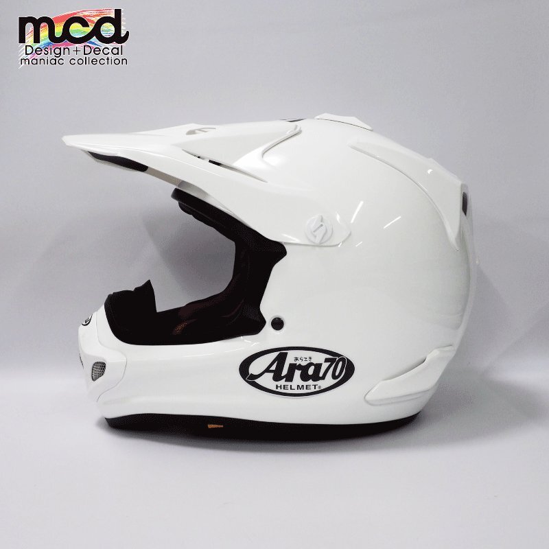 （ツヤ無し）「Ara70」 パロディ 面白ステッカー マット バイク ヘルメット 9cm×4cm あら70 防水_画像4