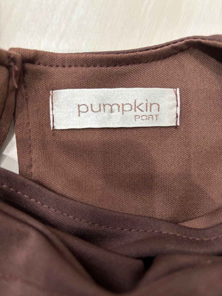 Pumpkin Port パンプキンポート　ワンピース　Mサイズ ブラウン　ドッキング　プリーツ