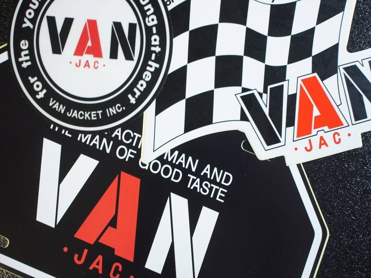 ★送料無料!! VAN JAC ヴァンヂャケット VANコレクターコレクションステッカー ブラックタイプ三枚セット★_画像9