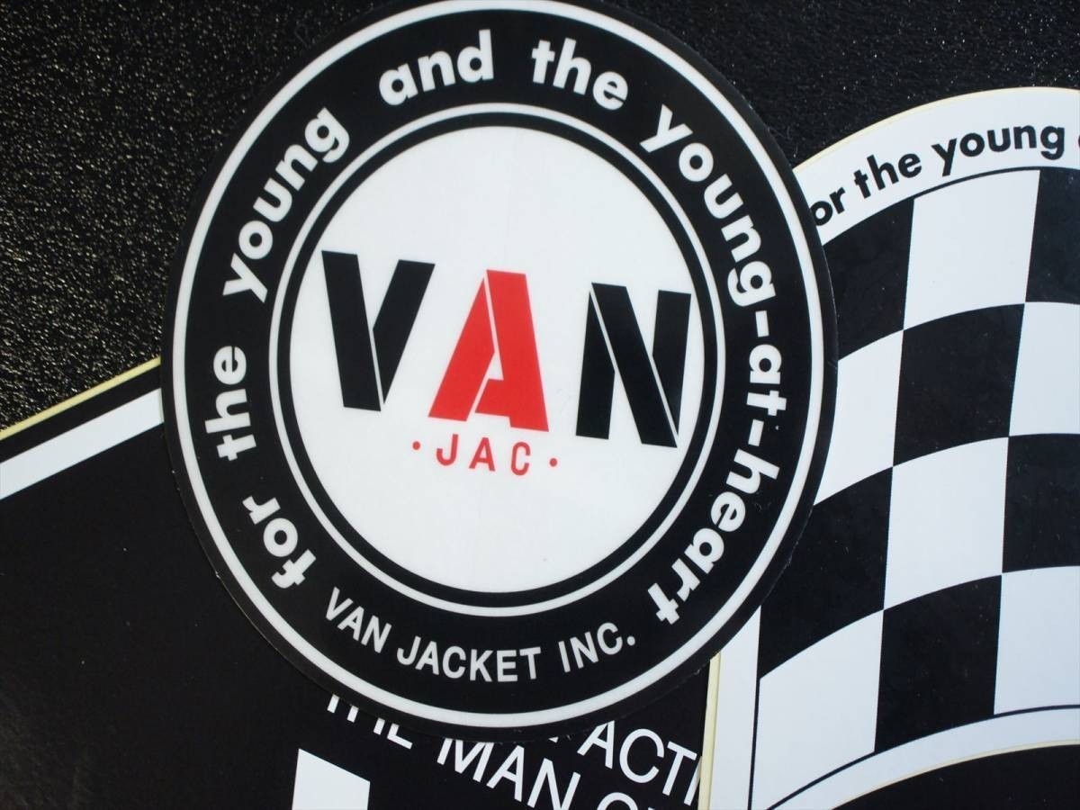 ★送料無料!! VAN JAC ヴァンヂャケット VANコレクターコレクションステッカー ブラックタイプ三枚セット★_画像2