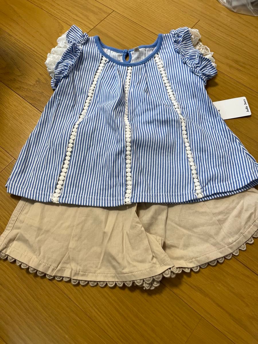 ブラウス カットソー 半袖 チュニック シャツ 半袖Tシャツ トップス キッズ 子供服　短パン　ズボン