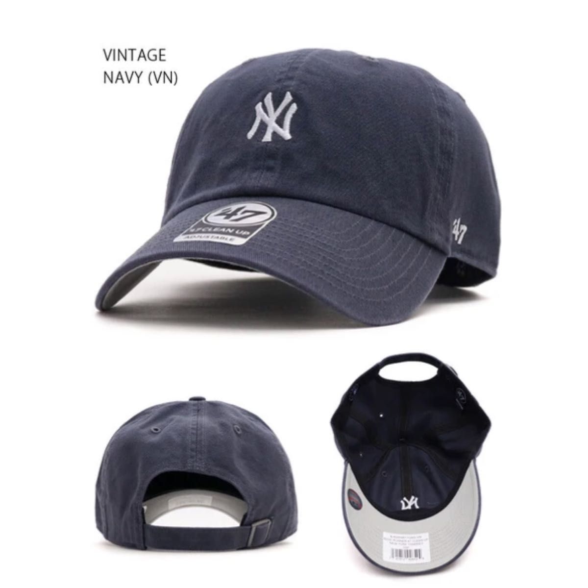 【フォーティーセブン】新品正規品　ニューエラYankees ’47 CLEAN UP ニューヨークヤンキース ミニロゴ キャップ 