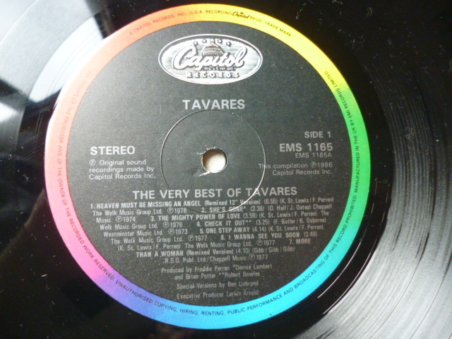 Tavares / The Very Best Of Tavares 名曲満載 DISCO LP オリジナルUK盤 It Only Takes A Minute / Heaven Must Be Missing An Angel 等_画像3