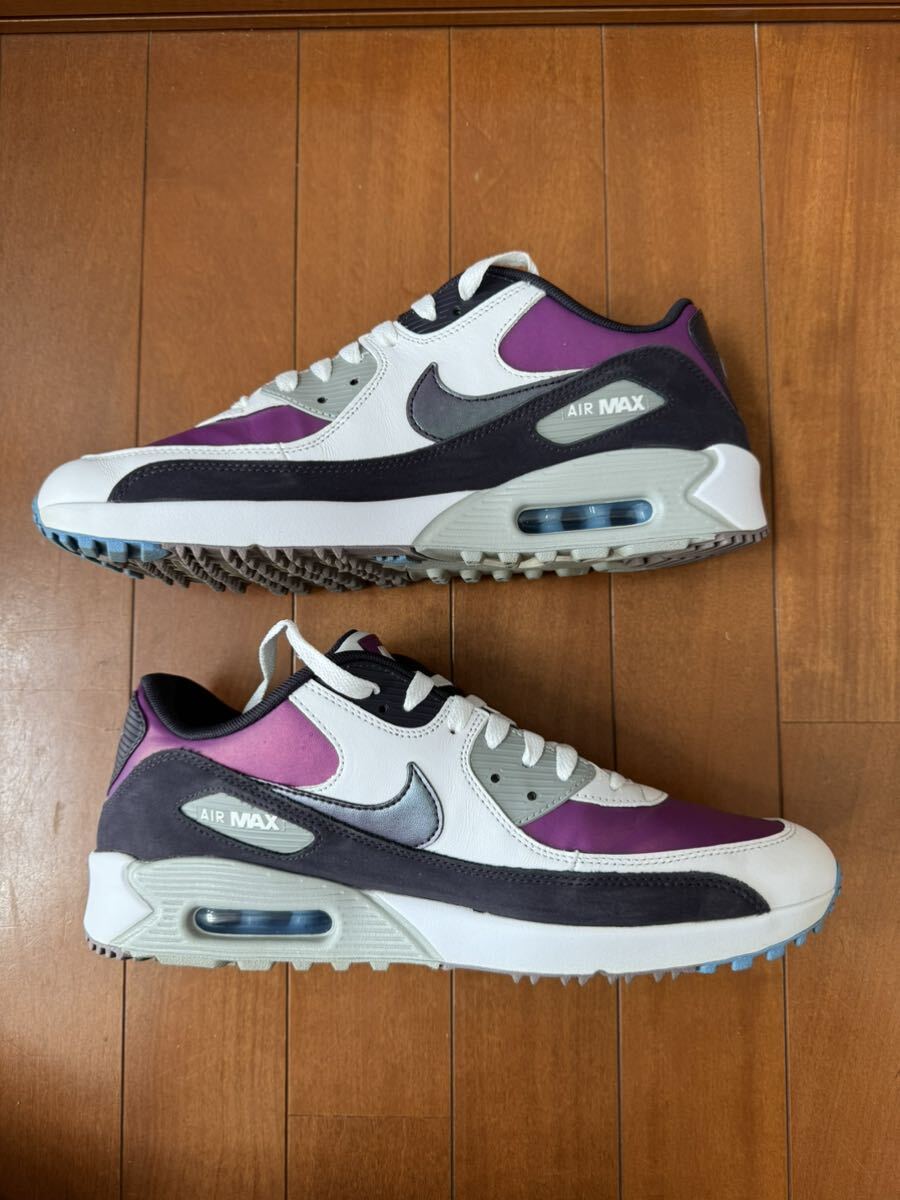 NIKE AIR MAX 90 GOLF NRGメンズ ゴルフ シューズ　サイズ27.5 US9.5 メンズ ナイキ エア マックス 90 G ホワイト パープル_画像2