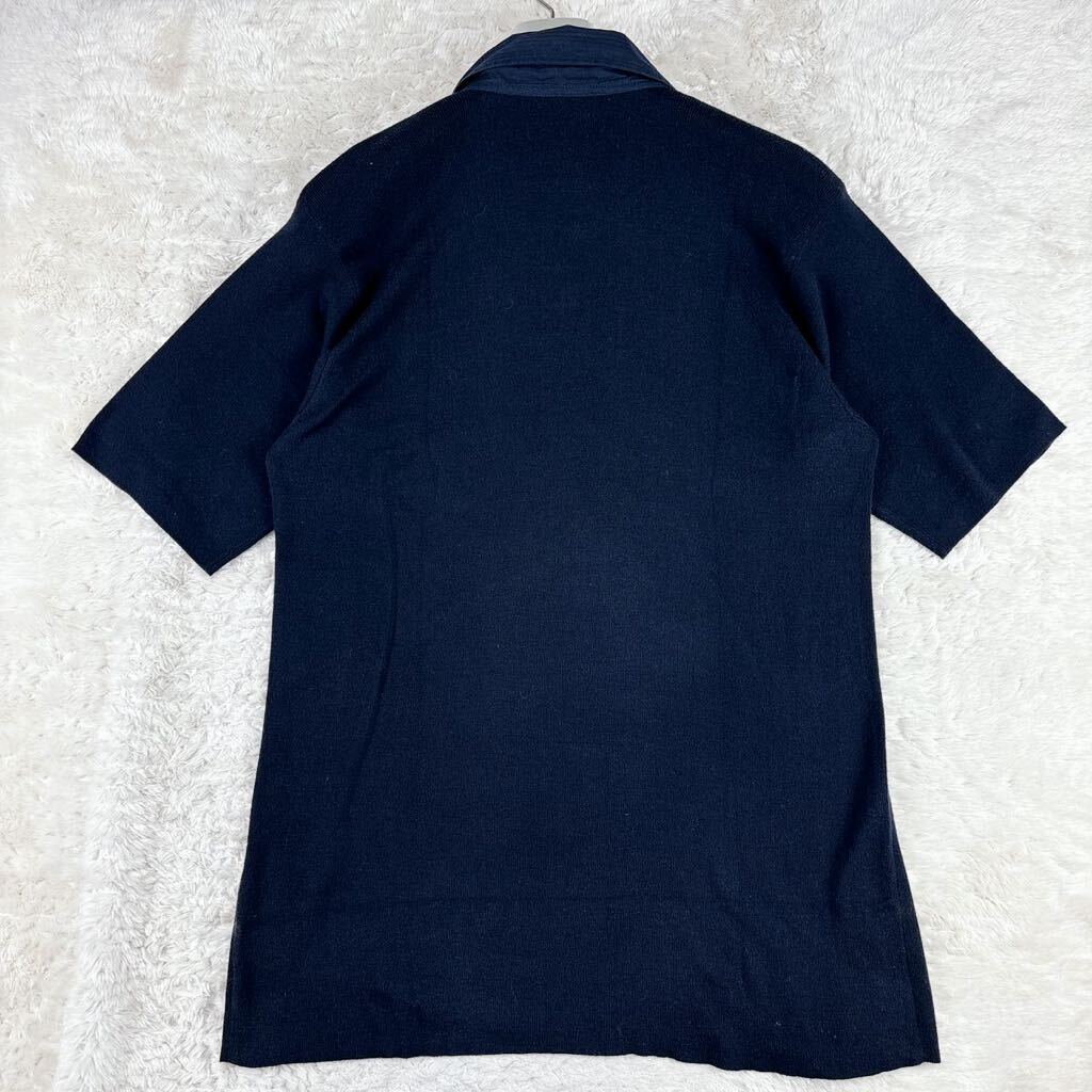 1 иен прекрасный товар 2XL.XXL~XL.LL Armani ko let's .-niARMANI COLLEZIONI рубашка-поло с коротким рукавом вязаный мужской черный 54