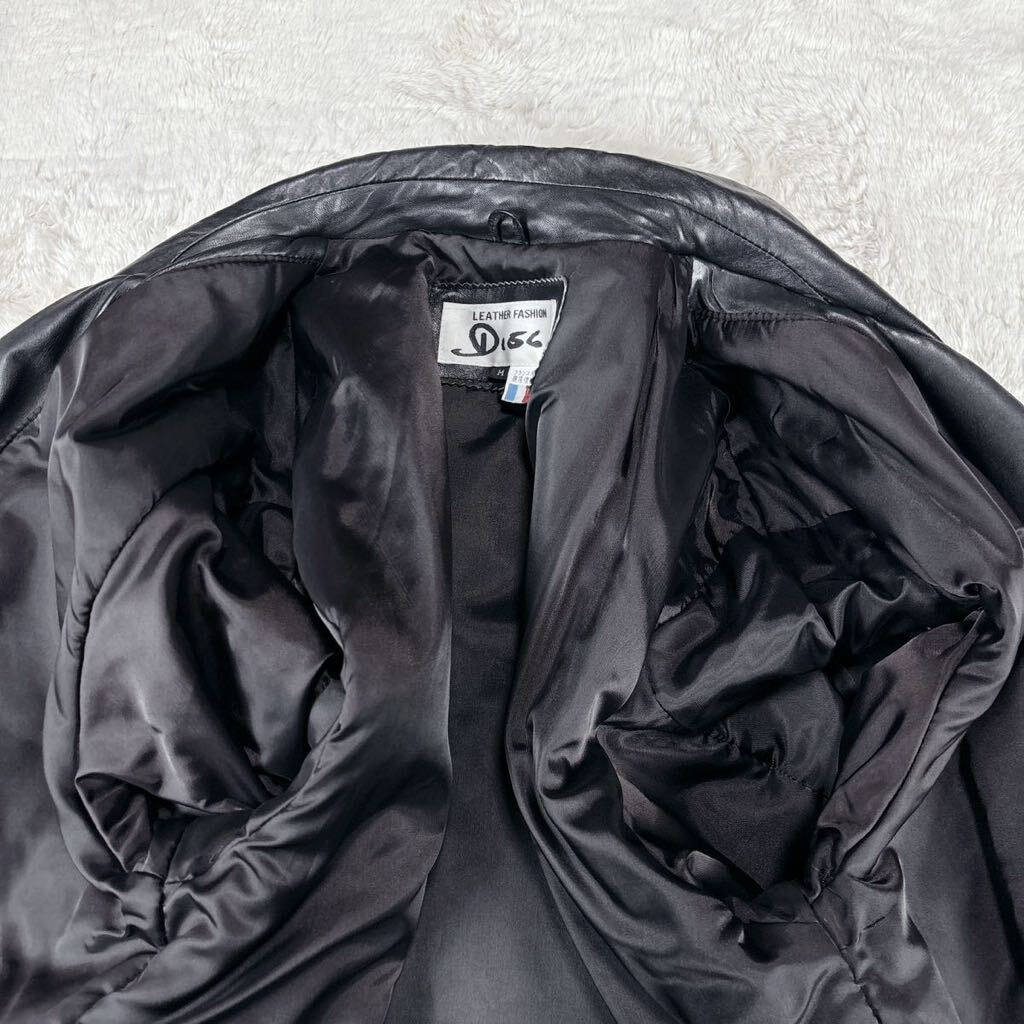 1円 美品 XL.LL~L ヴィンテージ vintage レザーコート レザージャケット トレンチコート 本革 ブラック の画像5