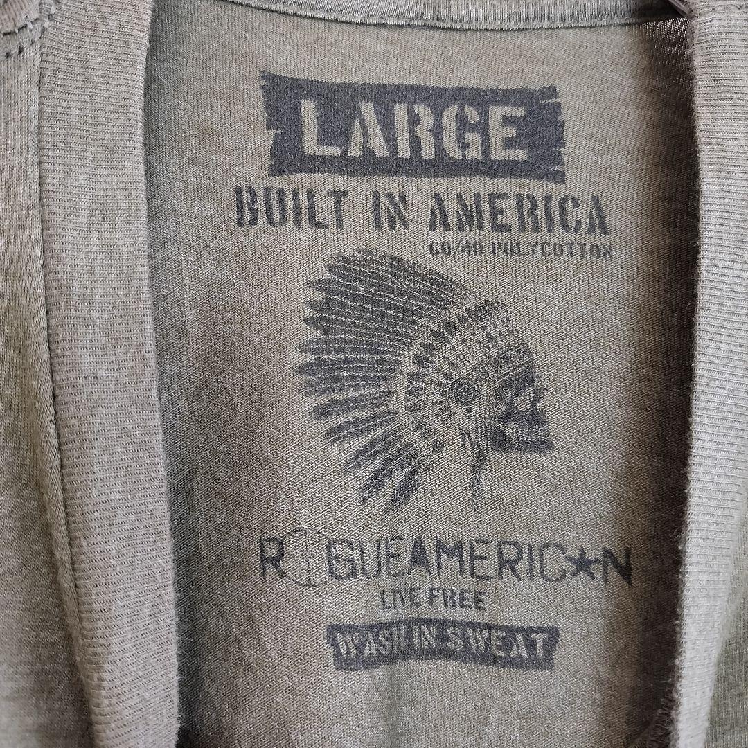 B846 【BUILT IN AMERICA】半袖Tシャツ【メンズL】カーキ