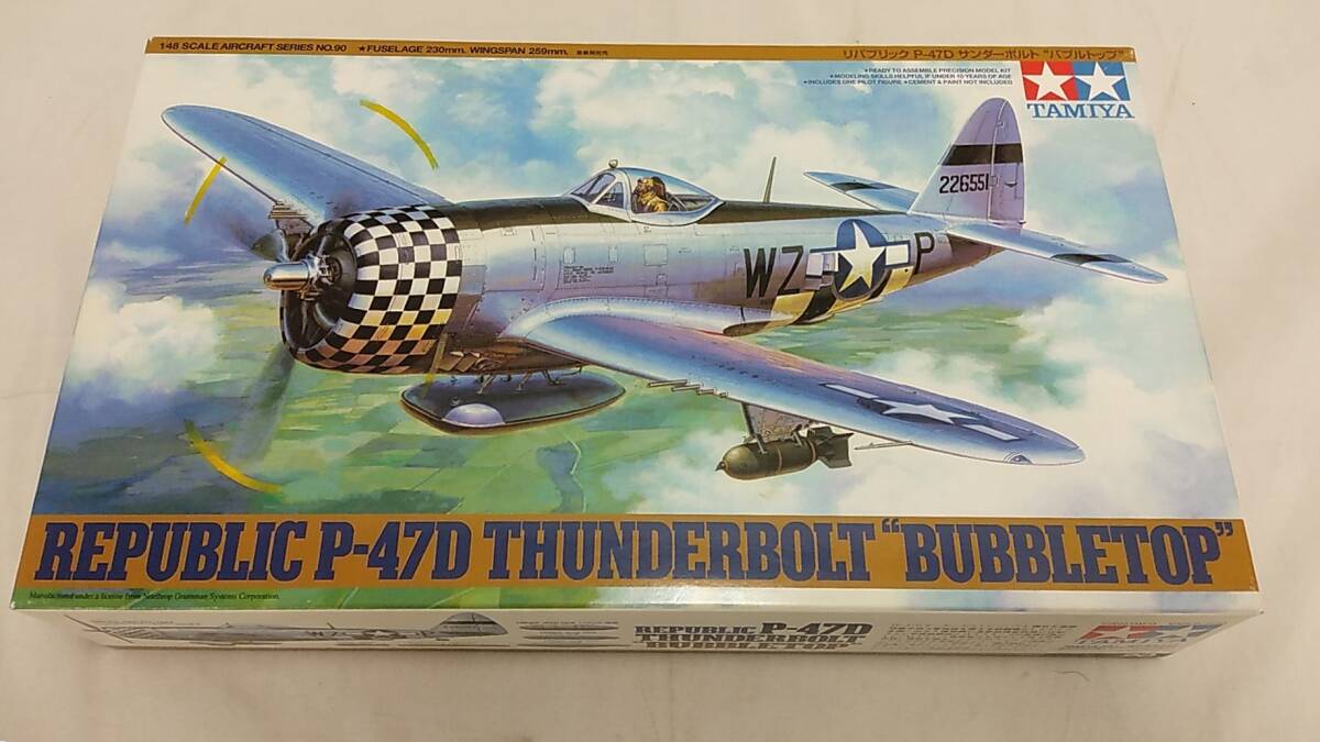 ◆◇中古品 未組立 1/48 リパブリック P-47D サンダーボルト バブルトップ 傑作機シリーズ No.90 AA712-100◇◆_画像1