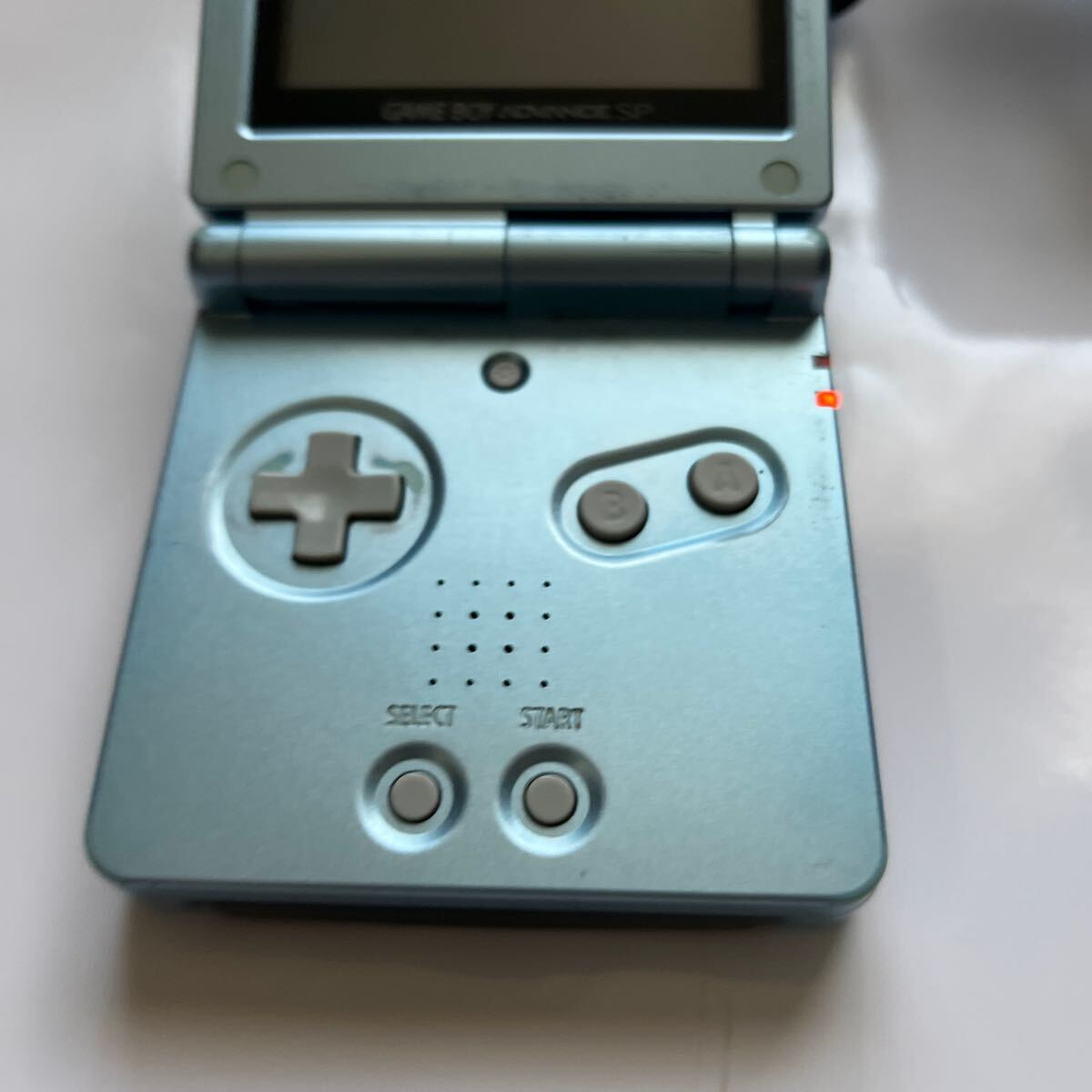 GBA ゲームボーイアドバンスSP 動作品 本体 アダプター付属　Nintendo GAMEBOY ADVANCE SP 任天堂 画面劣化 遊戯王デュエルキング！_画像6