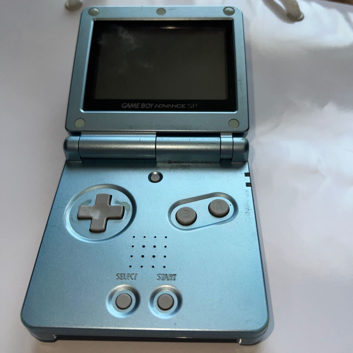 GBA ゲームボーイアドバンスSP 動作品 本体 アダプター付属　Nintendo GAMEBOY ADVANCE SP 任天堂 画面劣化 遊戯王デュエルキング！_画像5