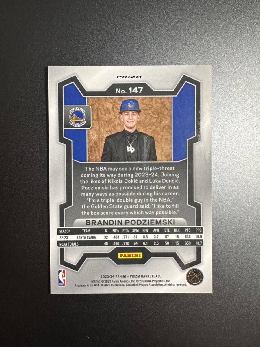 Panini Prizm NBA RC Brandin Podziemski の画像2