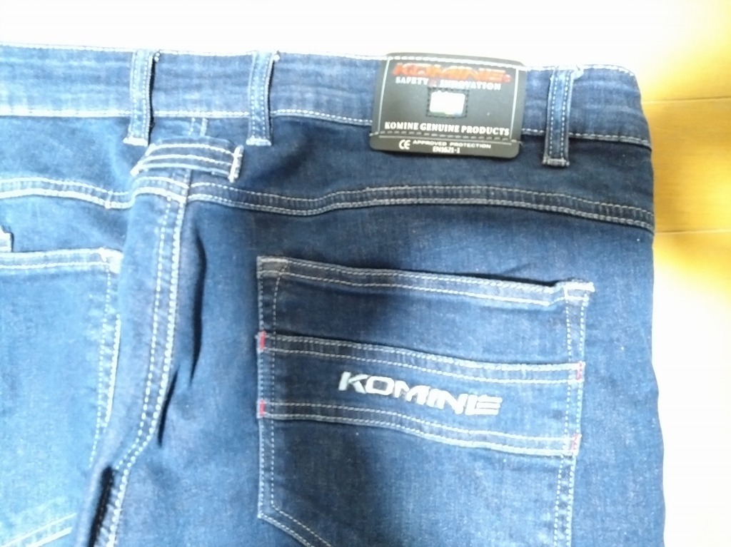 バイク用古着　2XL/36　コミネ(KOMINE) バイク用 ジーンズ 春夏秋向け プロテクター CE規格レベル2 付属　ストレッチ素材_画像4