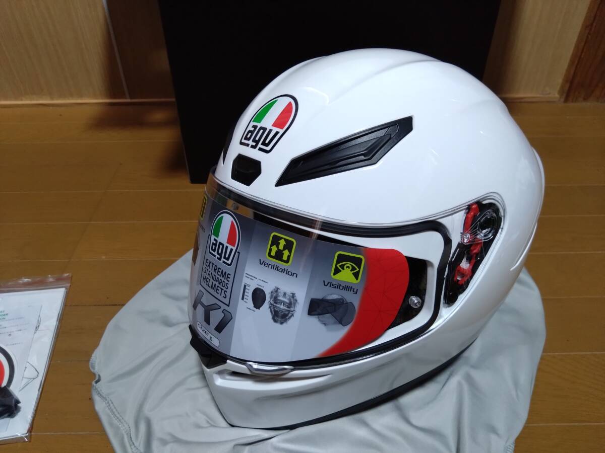 AGV アジアンフィット  フルフェイスヘルメット  K1 SOLID WHITE XL 未使用保管品の画像3