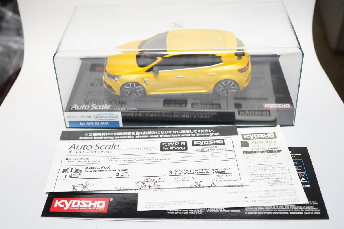 KYOSHO Mini-Z ボディ ルノー メガーヌ RS シリウス イエロー 京商 ミニッツ ASC オートスケール コレクションの画像1