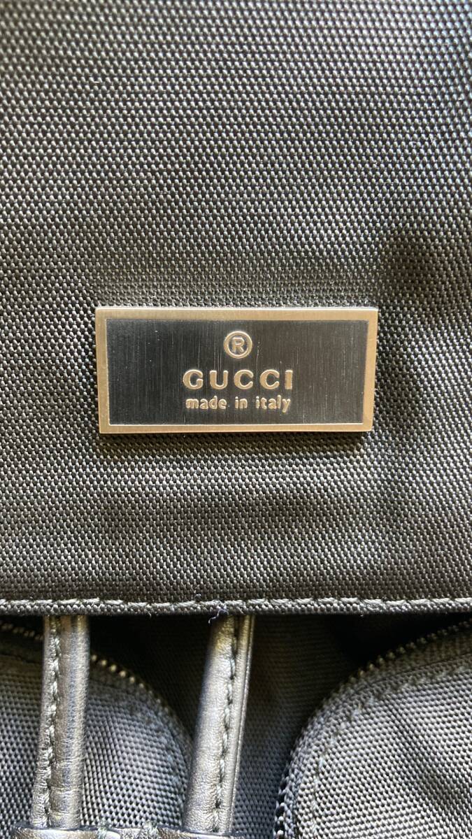 GUCCI グッチ リュックサック ナイロン レザー ブラック 003 0238 002214_画像8