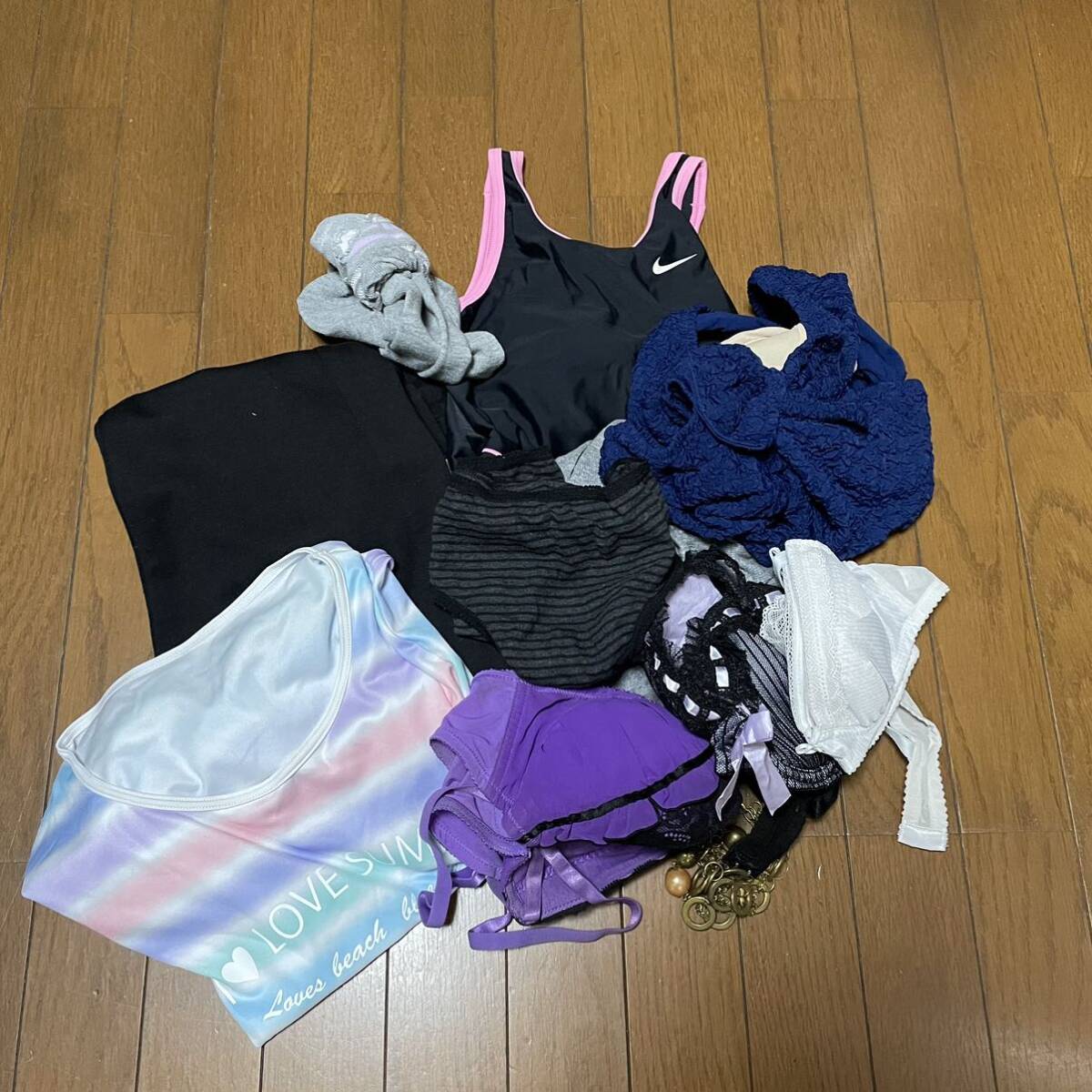 135 set sale Junior elementary school student ~ swimsuit set * unused *.. shapeless with defect 
