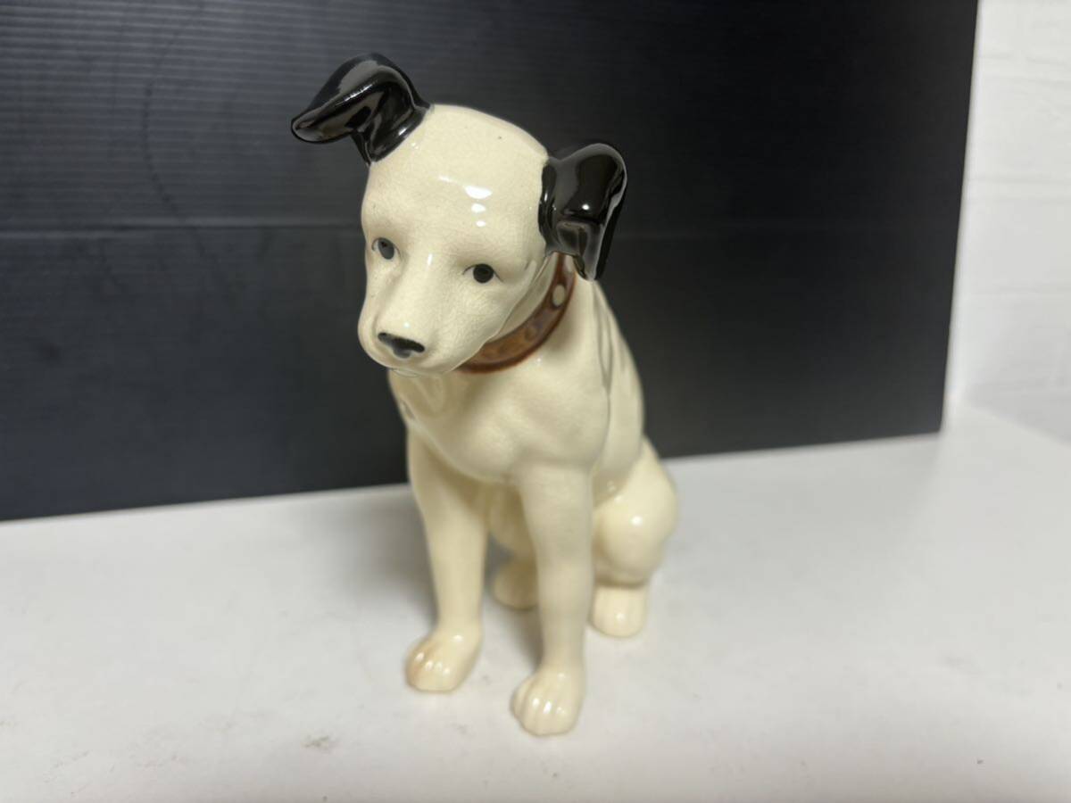 ビクター犬 ニッパー Victor 高さ１６cm 昭和レトロ 陶器製　置物 インテリア _画像1