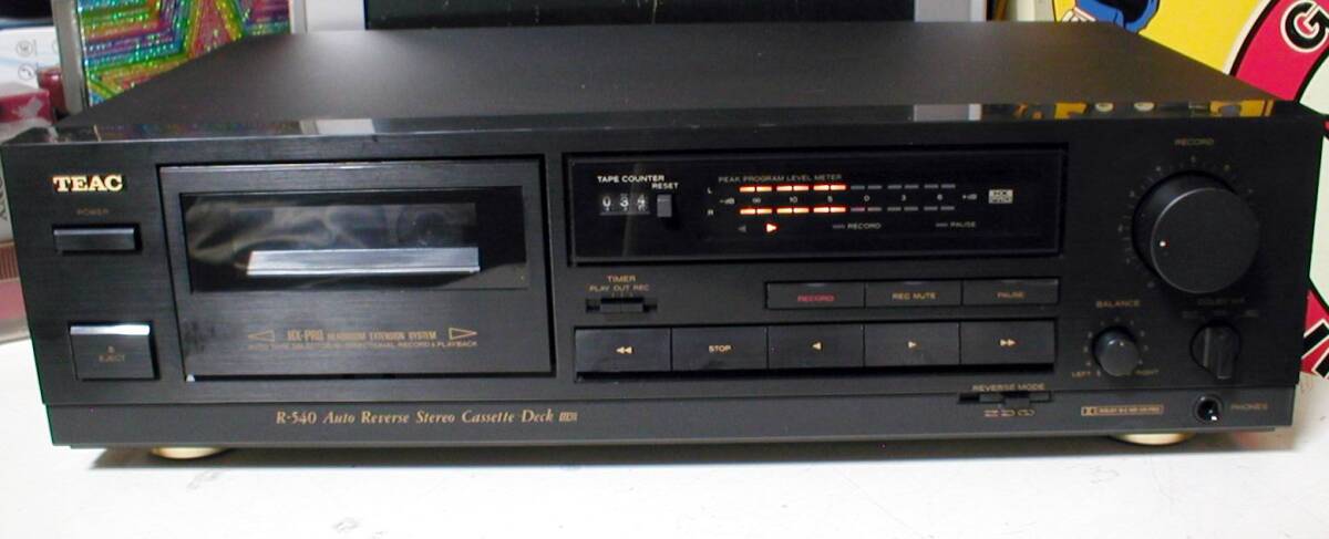 TEAC R-540 Dolby-B/C HX-PRO Auto Reverse Cassette Tape Deck 動作良好！ ティアック オートリバース カセット テープデッキ 日本製_画像1