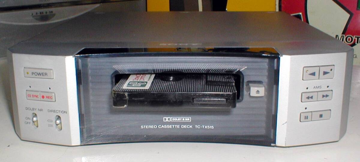SONY TC-TX515 Auto Reverse Cassette Tape Deck Junk！ ソニー 小型 スロット式 オートリバース カセット デッキ _画像2