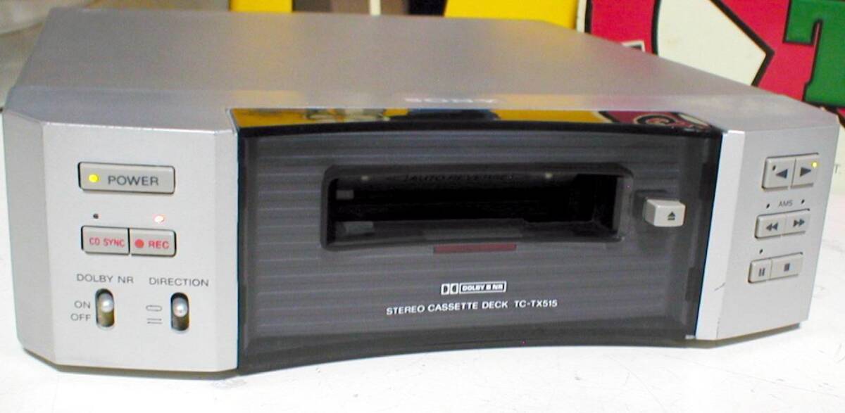 SONY TC-TX515 Auto Reverse Cassette Tape Deck Junk！ ソニー 小型 スロット式 オートリバース カセット デッキ _画像5