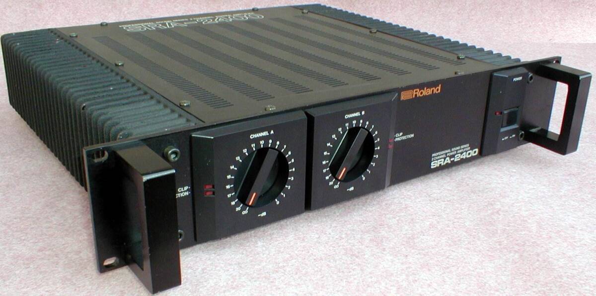 MILLION TECH/Roland SRA-2400 Professional Sound 2ch Power Amplifier 動作OK！ ミリオンテック 2チャンネル 170W＋170W パワーアンプ_画像4