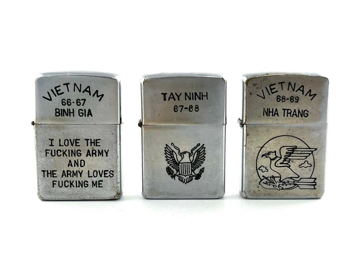 4M4★ZIPPO ジッポ ベトナムジッポ 3点 まとめ★ジッポー 60年代 66-67/67-68/68-69 VIETNAM TAY NINH オイルライター _画像2