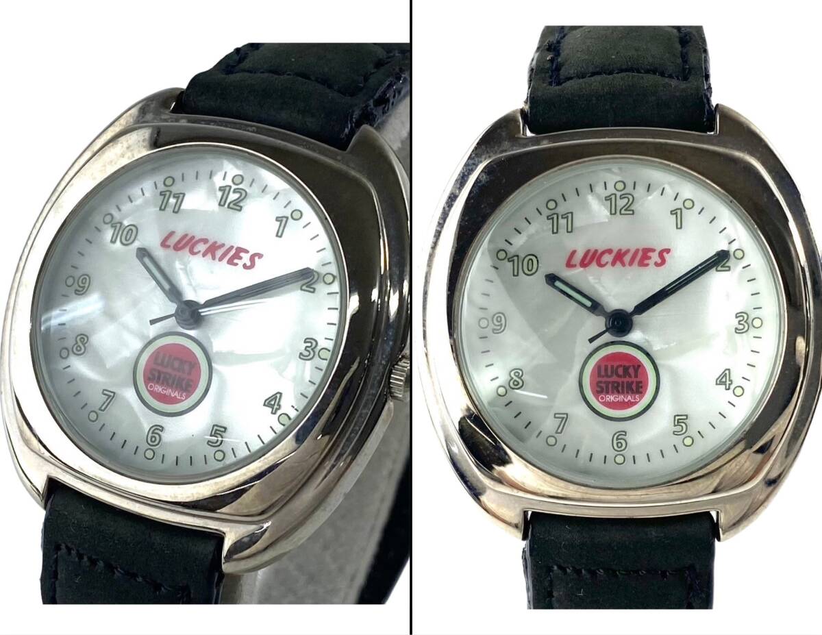 5T2★限定品★ Zippo ジッポー LUCKY STRIKE ラッキーストライク 1996年製 オイルライター 腕時計付 時計不動_画像5