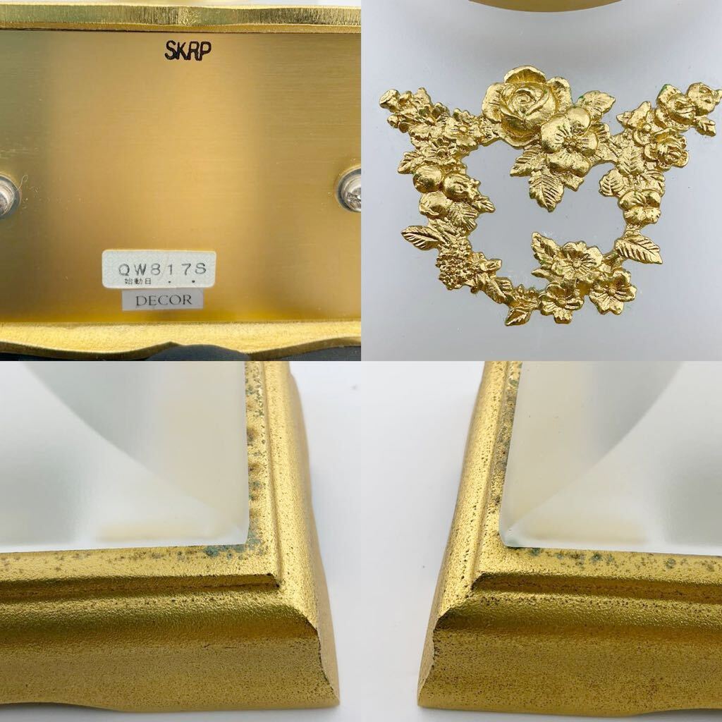 SEIKO セイコー 置き時計 DECOR ガラス 金文字盤 インテリア ゴールド コレクション 置物 稼動品(k5917-n148)_画像4