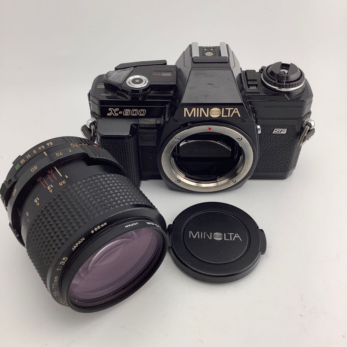 ミノルタ MINOLTA x-600 SF フィルムカメラ レンズ セット MD ZOOM 35-70㎜ 1:3.5 昭和 レトロ　(k8349-N159)_画像1